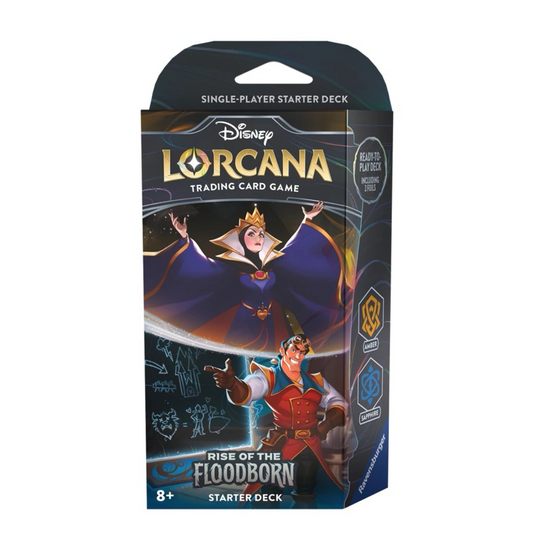 Disney Lorcana: Rise of the Floodborn Starter Deck - The Queen & Gaston (Amber & Sapphire)