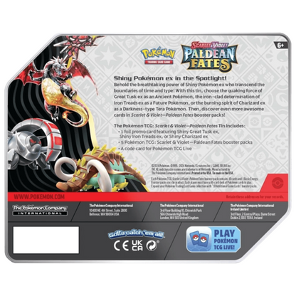 Pokemon TCG: Scarlet & Violet SV4.5 Paldean Fates - 5 booster tin - Iron Treads