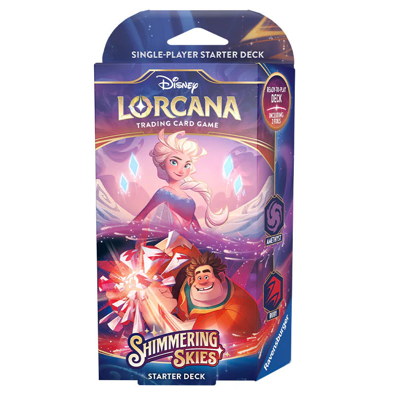 Disney Lorcana: Shimmering Skies Booster Starter Deck - Elsa & Wreck-It Ralph (Amethyst & Ruby)