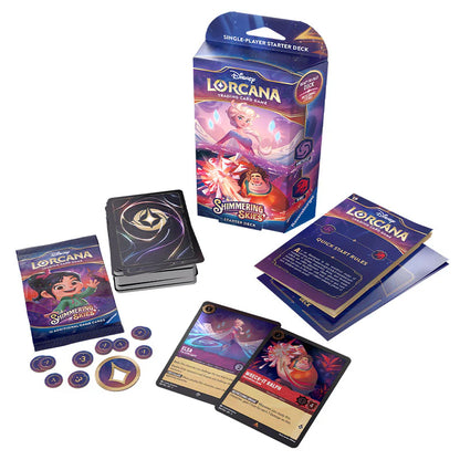 Disney Lorcana: Shimmering Skies Booster Starter Deck - Elsa & Wreck-It Ralph (Amethyst & Ruby)