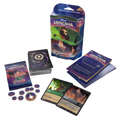 Disney Lorcana: Shimmering Skies Booster Starter Deck - Scar & Kronk (Emerald & Steel)