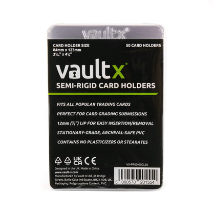 Vault X Semi-Rigid Card Holders - 50 Pack