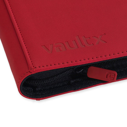 Vault X 4-Pocket Exo-Tech Zip Binder - Fire Red