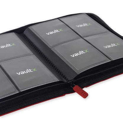 Vault X 4-Pocket Exo-Tech Zip Binder - Fire Red