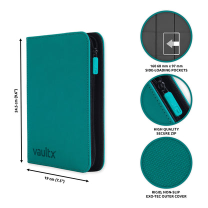 Vault X 4-Pocket Exo-Tech Zip Binder - Ocean Blue