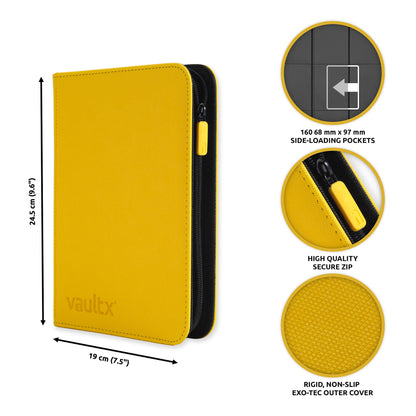 Vault X 9-Pocket Exo-Tech Zip Binder - Sunrise Yellow