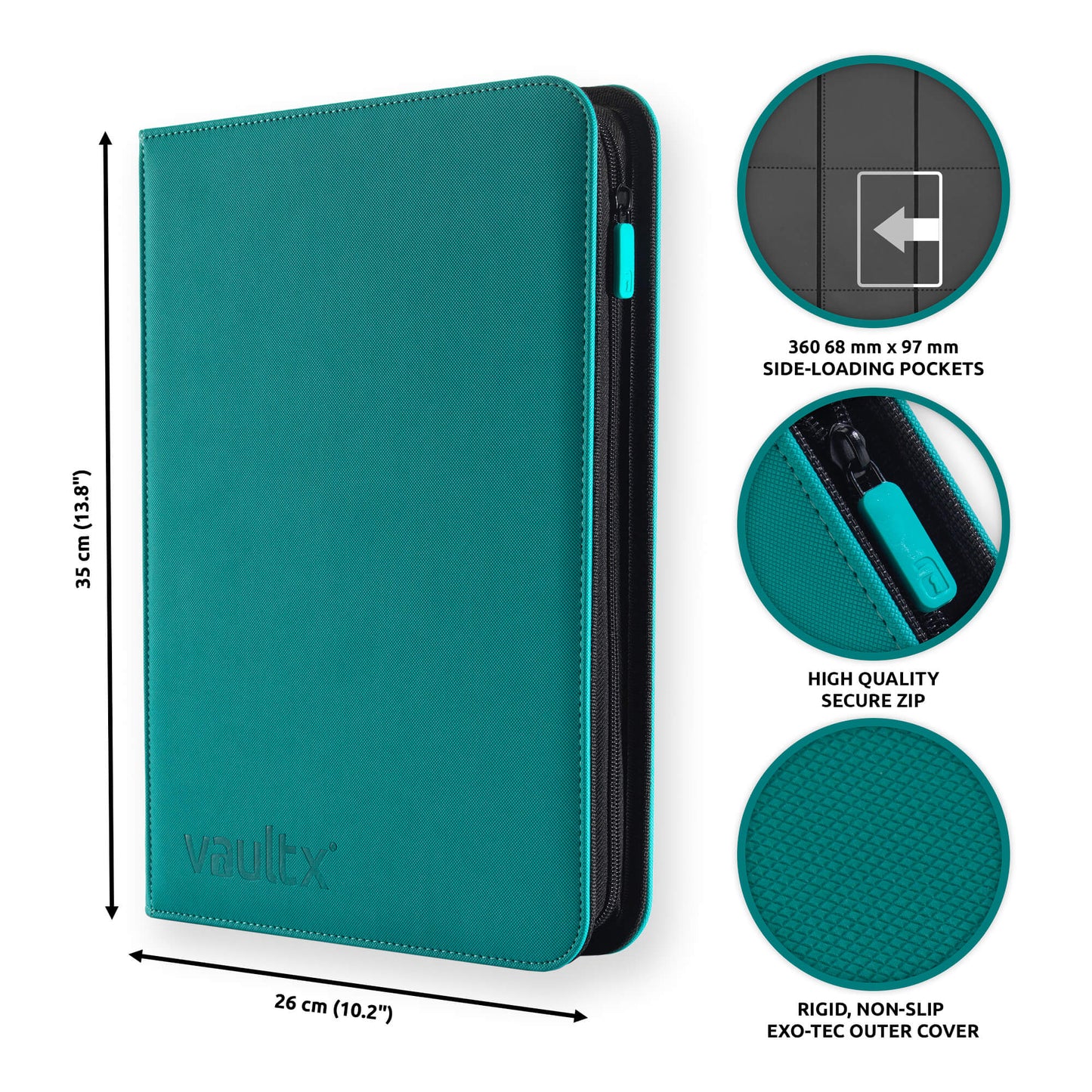 Vault X 9-Pocket Exo-Tech Zip Binder - Ocean Blue